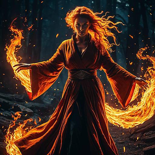 Fire Elemental Conjuring Flames