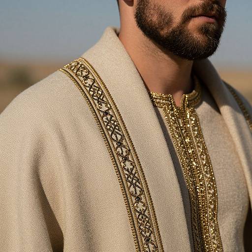 Close-Up Biblical Man in Shawl