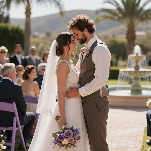 Romantic Outdoor Wedding Photography Scene