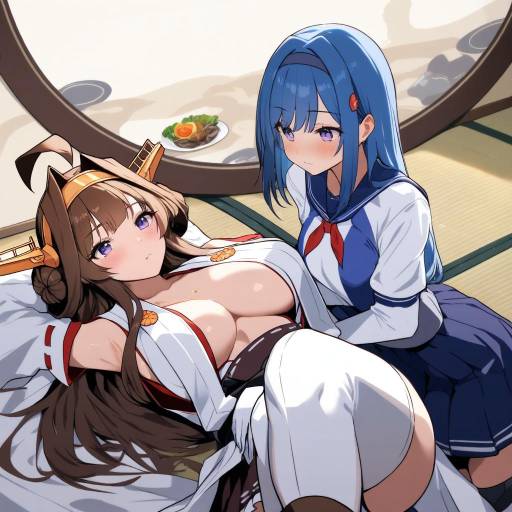 Two Girls in Japanese School Uniforms