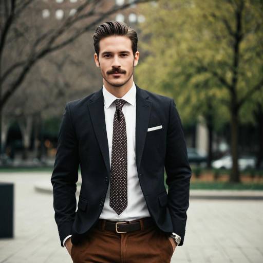 Confident Young Man in Formal Suit Outdoors