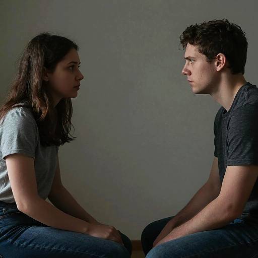 Tense Avoidant Eye Contact Between Young People