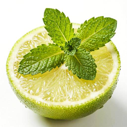 Fresh Lime Slice with Mint Leaves