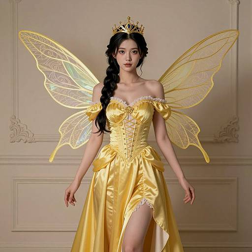 Golden Fairy Princess with Wings
