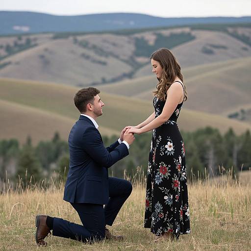 Romantic Proposal in Colorado Landscape