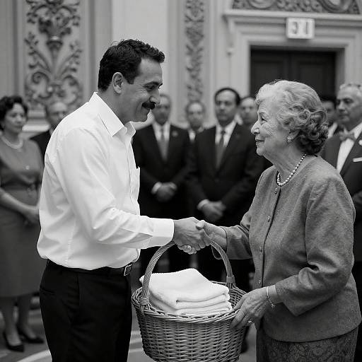 Elegant Handshake in Black and White