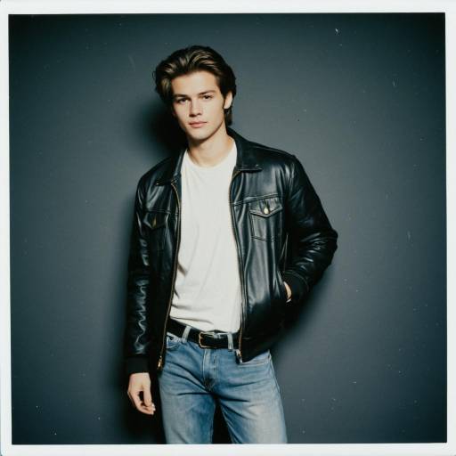 Young Man in Casual Leather Jacket and Jeans