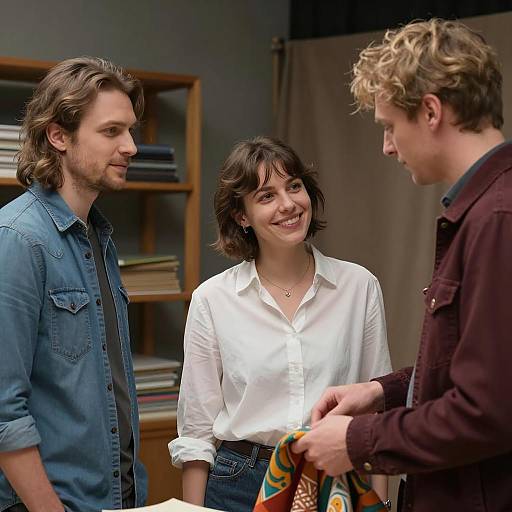 Friends Gathered in a Dim Room