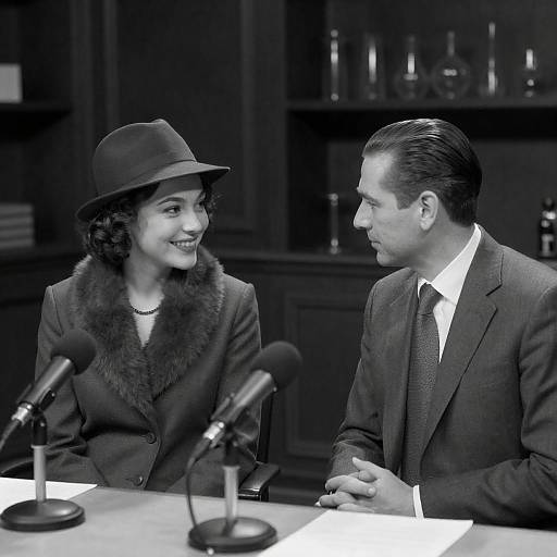 Vintage Black-and-White Room Portrait