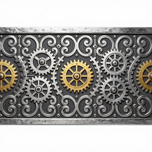 Steampunk Scrollworks with Gears Design