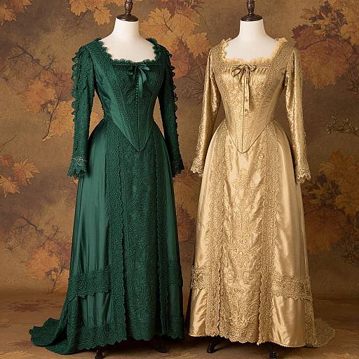 Victorian Dresses in Autumnal Elegance