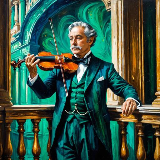Elegant Violinist in Venetian Opera
