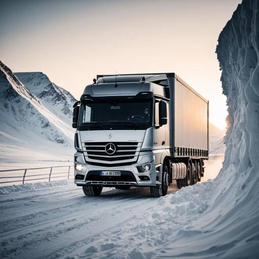 Mercedes Actros Truck in Snowy Arctic Landscape