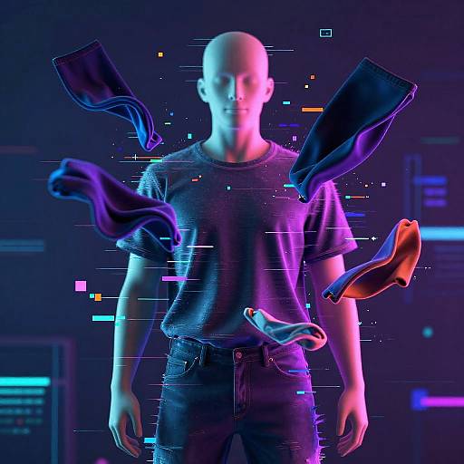 Abstract Digital Glitch Art Reveal