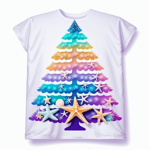 Seashell Christmas Tree in Vaporwave Style
