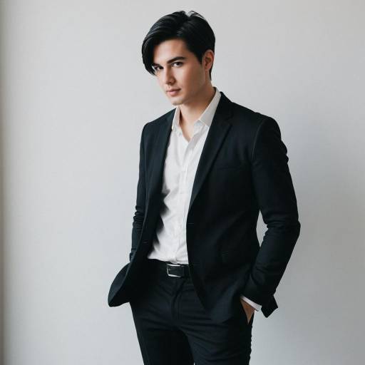 Young man in black blazer and white shirt