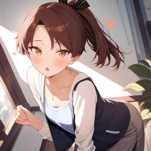 Charming Girl with Heart Jewelry