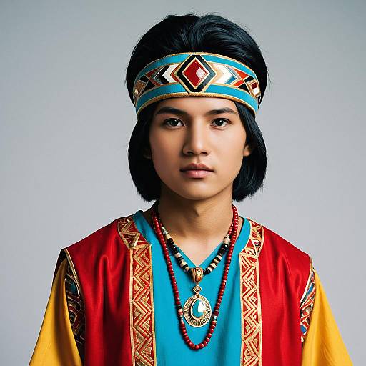 Young man in traditional Kuzco costume