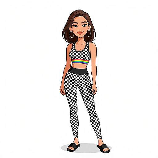 Sporty Chic Smiling Woman in Two-Piece