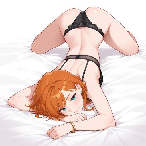 Young Woman Relaxing on Bed