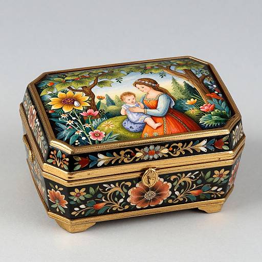 Handmade Russian Kholuy Lacquer Box