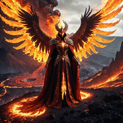 Regal Phoenix Mage with Flaming Wings