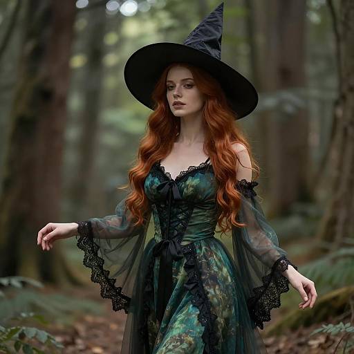 Enchanting Mystic Sorceress in Forest