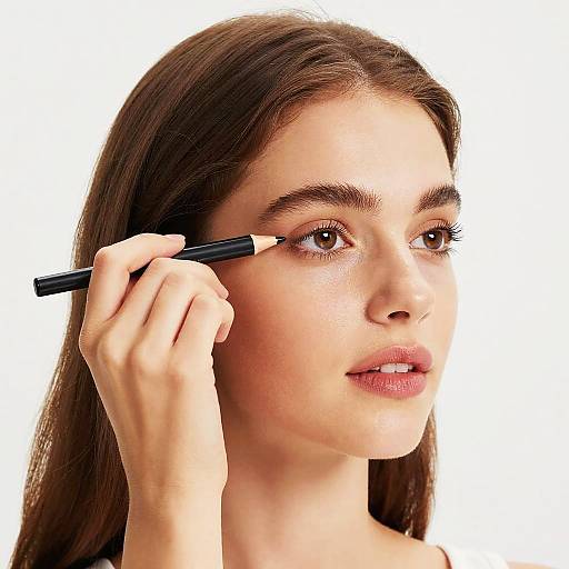 Young Woman Applying Eyeliner