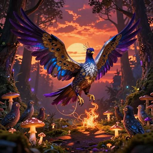 Enchanted Feathered Creature at Dusk