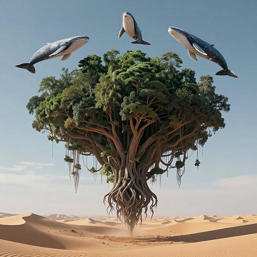 Upside-Down Forest Beneath Floating Desert