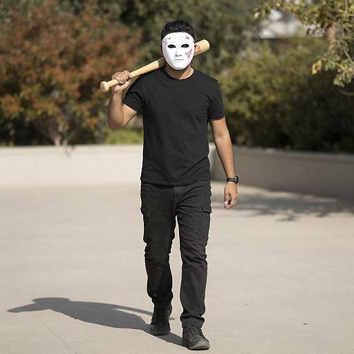 Mysterious Man on Sunlit Patio