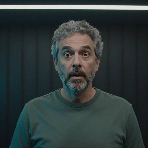 Surprised Middle-Aged Man with Gray Hair