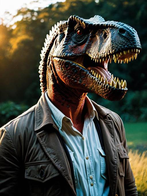 Realistic Man in Rexy Cosplay Costume