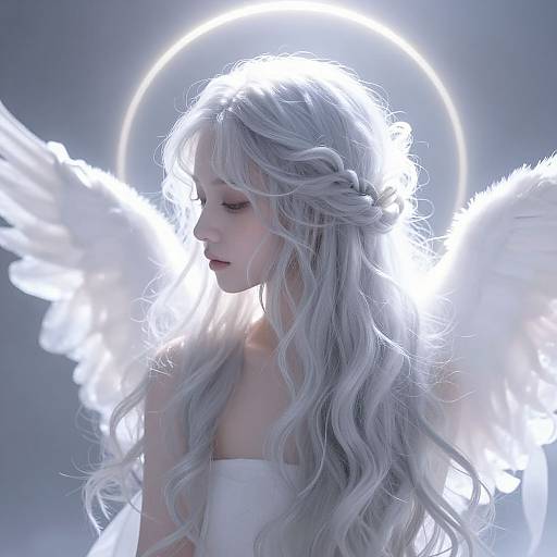 Ethereal Angel Hairstyle with Halo