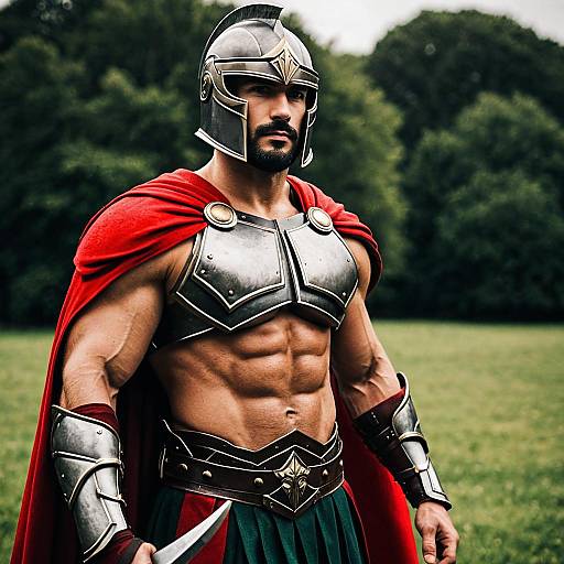 Heroic Spartan Warrior in Fancy Dress