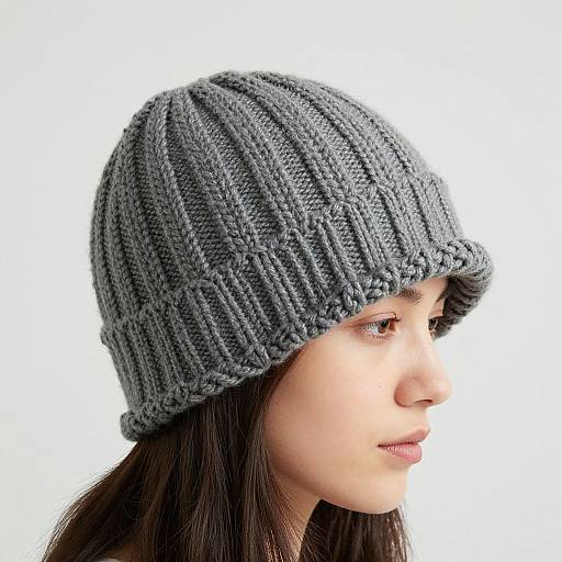 Cozy Gray Ribbed Knit Hat