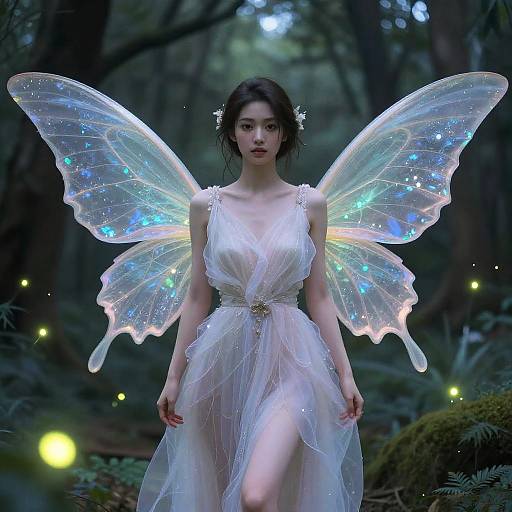 Elegant Woman with Fairy Wings
