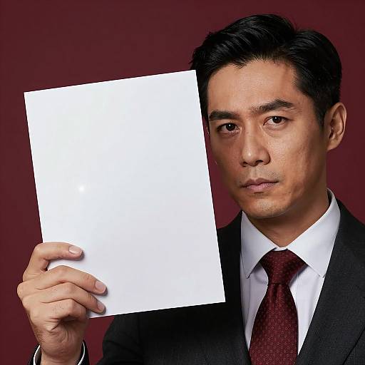 Serious Man in Pinstripe Suit Portrait