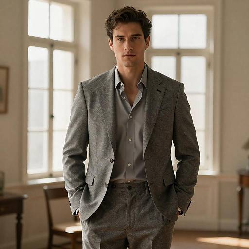 Sunlit Portrait of a Handsome Man