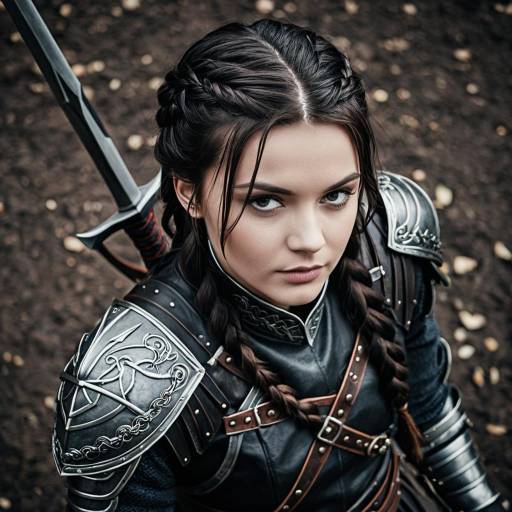 Female Warrior Cosplay in Dark Leather Armor