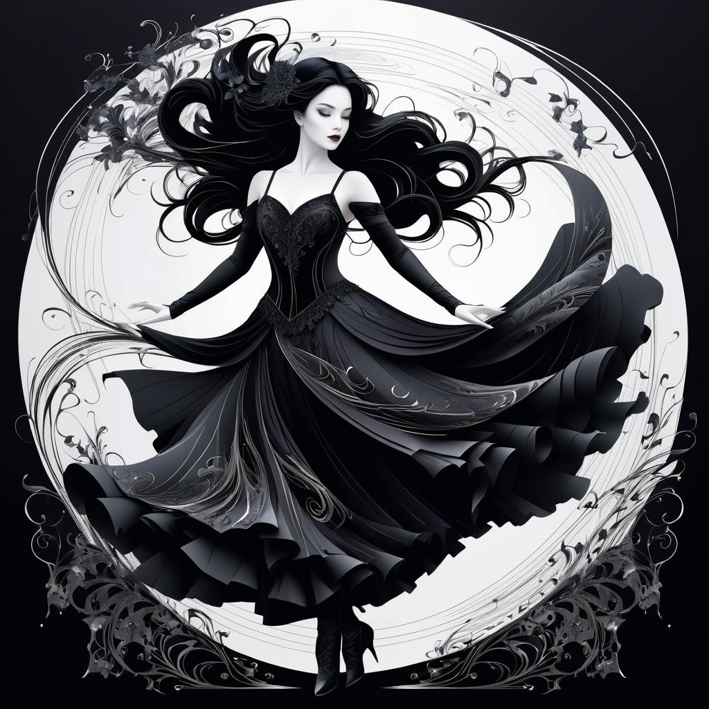 Mystical Gothic Dancer in Motion