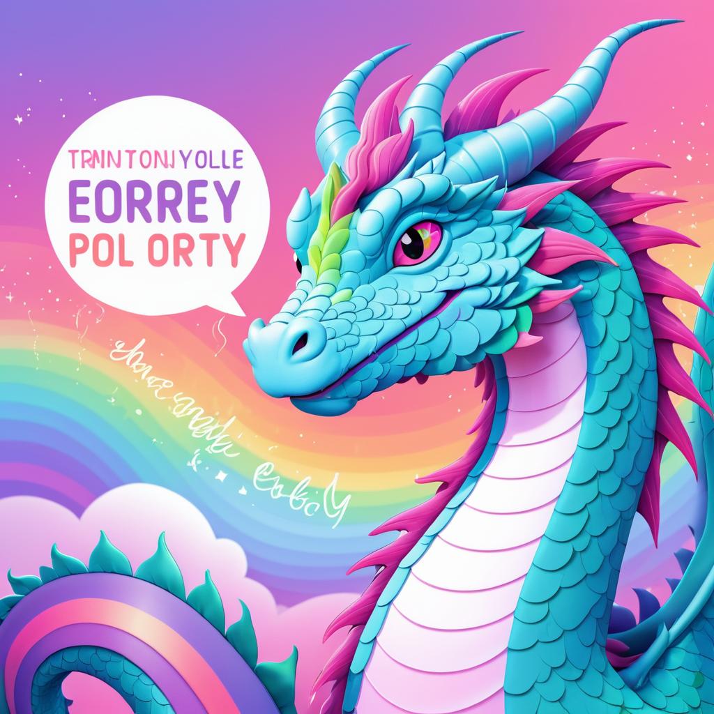 Whimsical Trans Equality Dragon Illustration