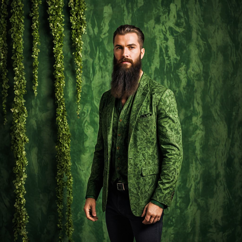 Proud Bearded Man in St. Patrick's Style