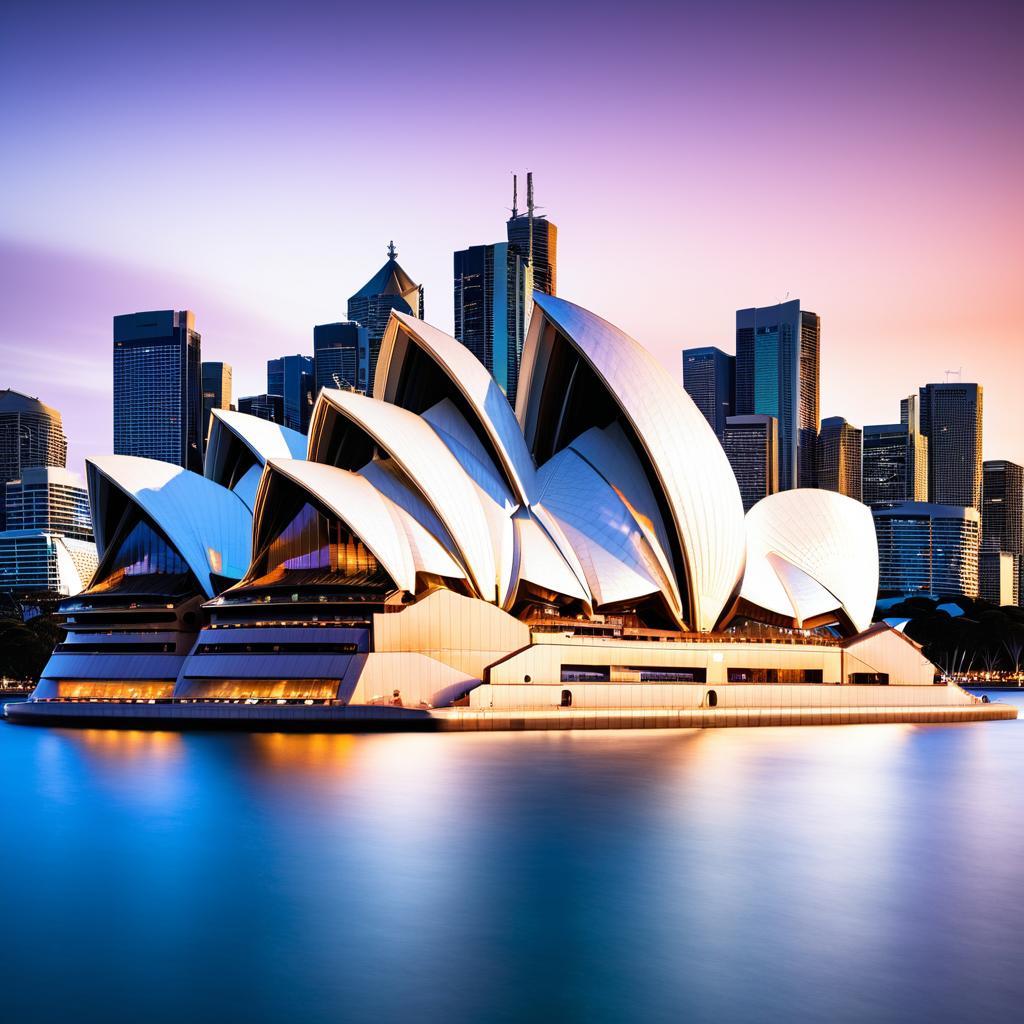 Dusk at Sydney Opera House in Detail