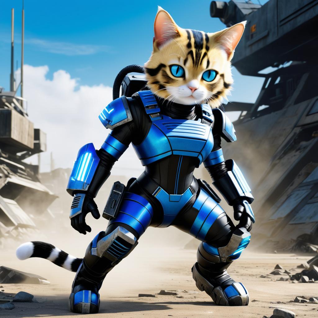 Feline Android 18 in a Wasteland