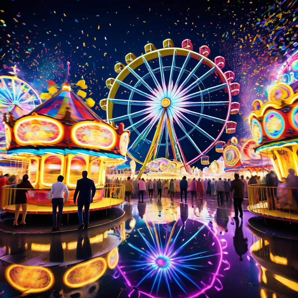 Vibrant Nighttime Carnival Celebration