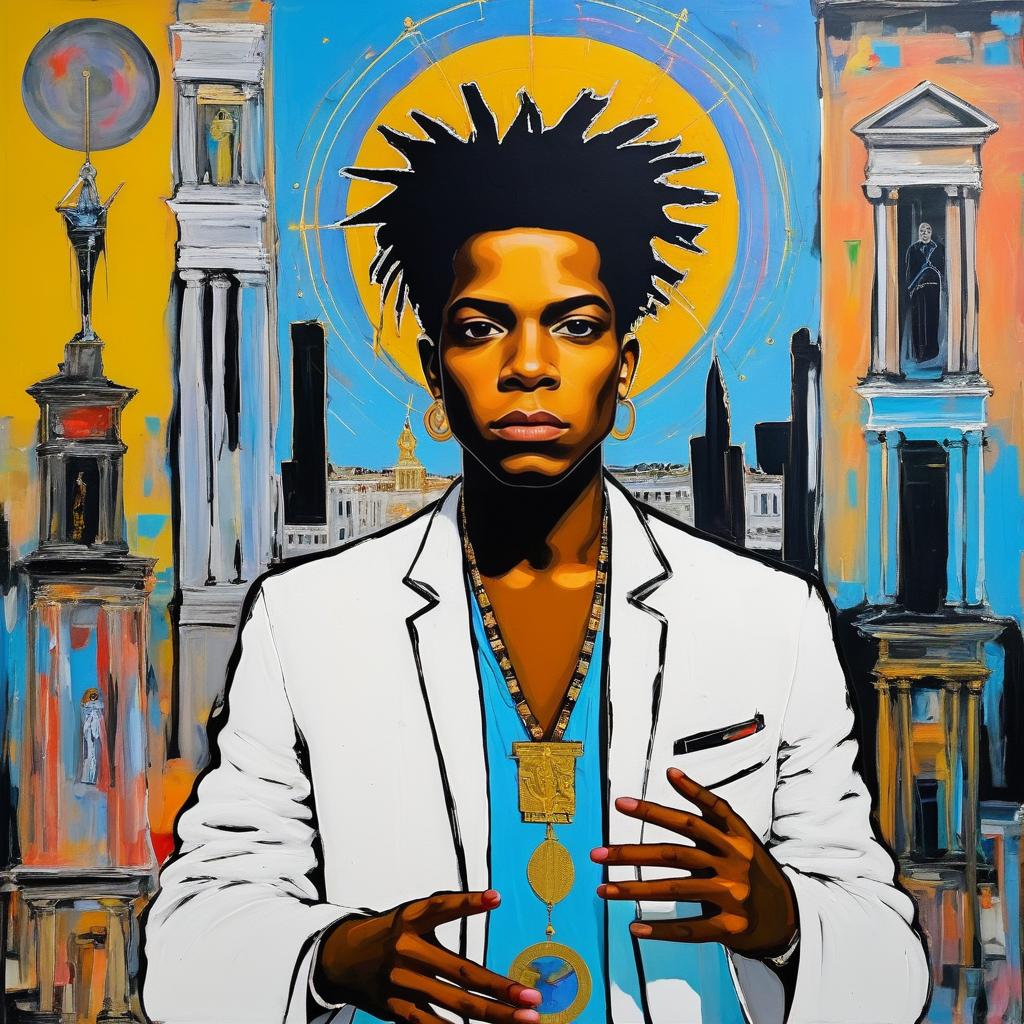 Patron Saint of Dreams in Basquiat Style