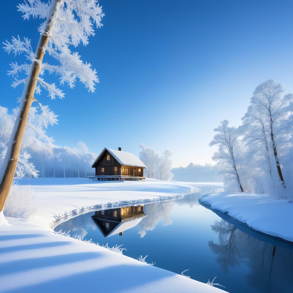 Tranquil Winter Day with Snowy Landscape