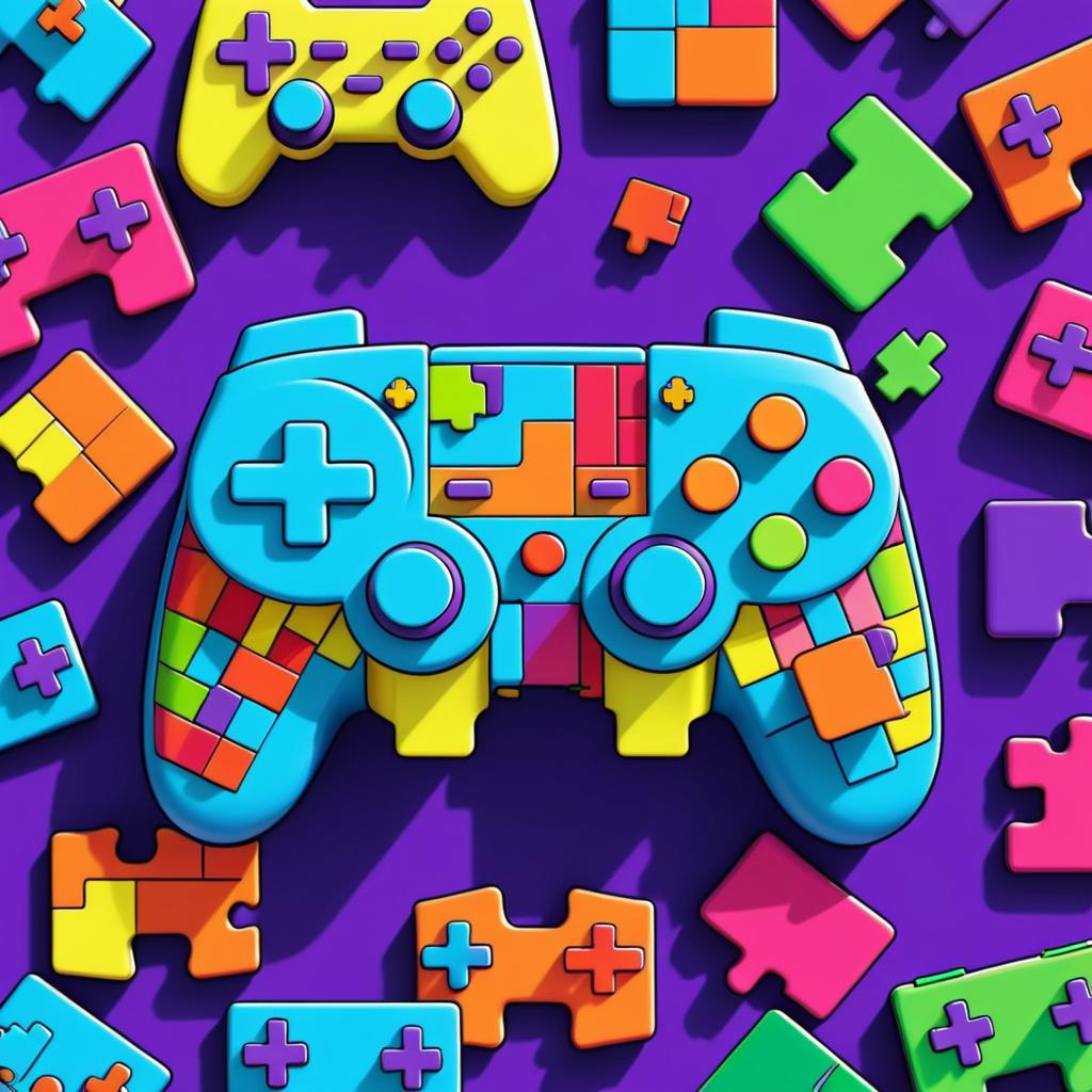 Whimsical Puzzle Piece Game Controller Design