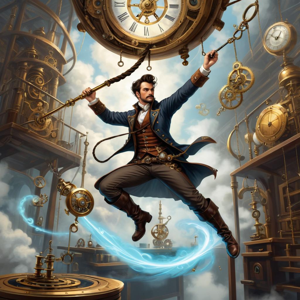 Steampunk Master with Clockwork Grappling Hook